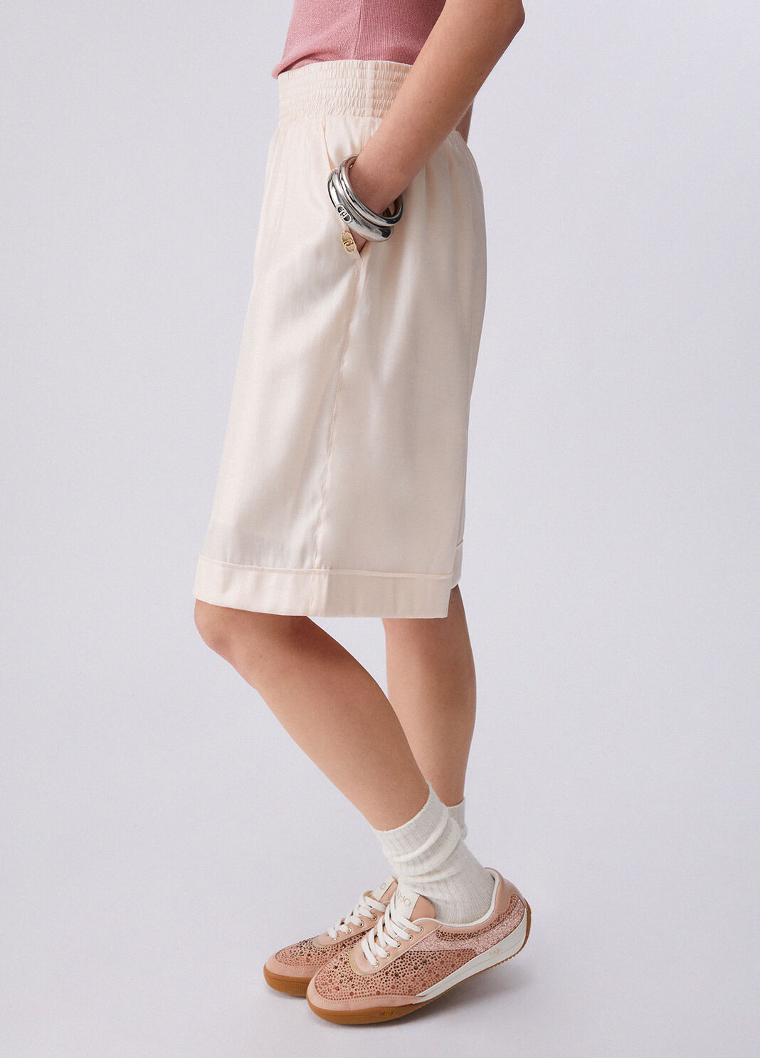 Bermudashorts aus beschichtetem Gewebe Champagner Liu Jo - large image number 4