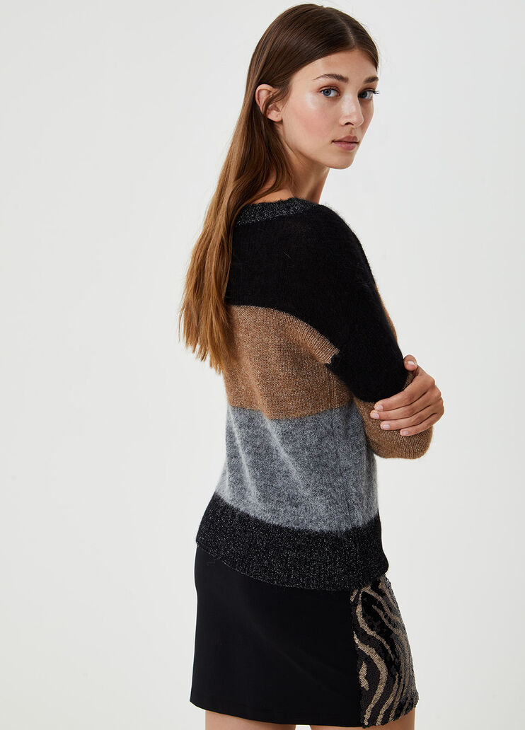 Alpaca and lurex® cardigan Brown Liu Jo - large image number 1