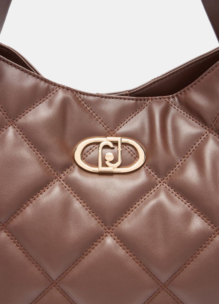 Große Tote Bag aus Matelassé Dunkelbraun Liu Jo - large image number 4