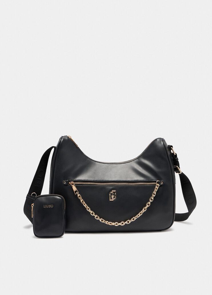 Borsa a spalla media con porta monete nero Liu Jo - medium