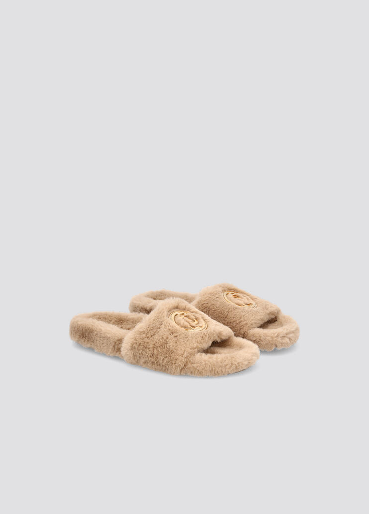 Ciabatte beige in tessuto sintetico marrone chiaro Liu Jo - large image number 2 Ciabatte beige in tessuto sintetico marrone chiaro Liu Jo - large image number 2