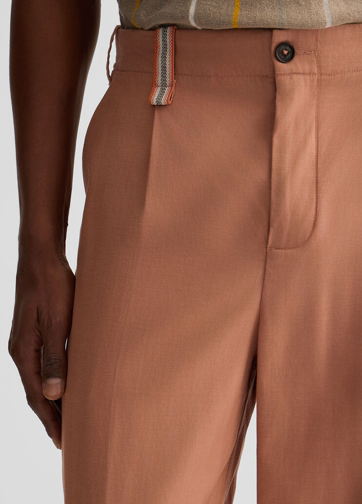 Linen-blend jacquard trousers peach Liu Jo - large image number 2 Linen-blend jacquard trousers peach Liu Jo - large image number 2