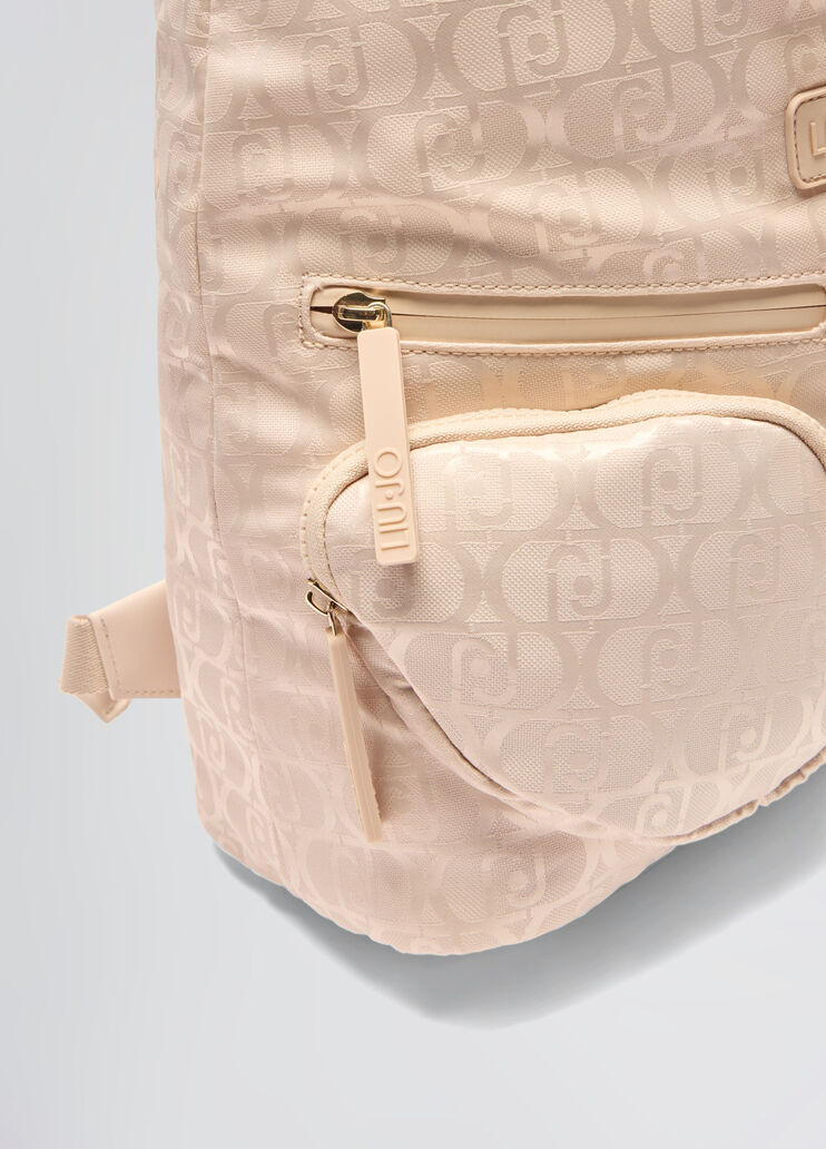 Nylon jacquard backpack light gold colour Liu Jo - large image number 5 Nylon jacquard backpack light gold colour Liu Jo - large image number 5