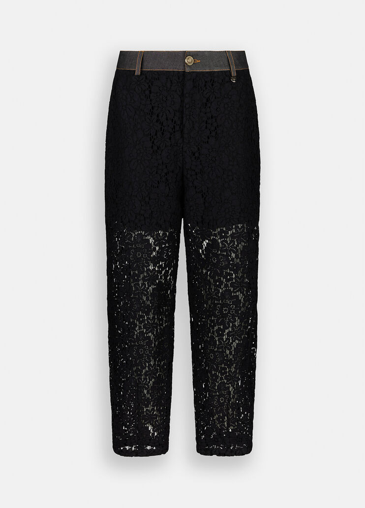 Lace trousers black denim Liu Jo - large image number 6 Lace trousers black denim Liu Jo - large image number 6