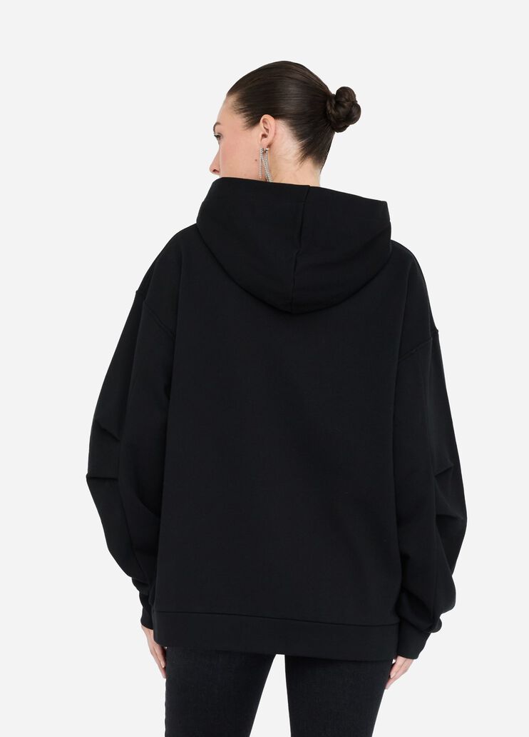 Cotton sweatshirt with rhinestones black Liu Jo - large image number 1 Cotton sweatshirt with rhinestones black Liu Jo - large image number 1