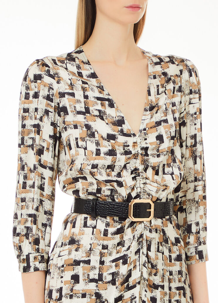 Robe en satin imprimé beige Liu Jo - large image number 2