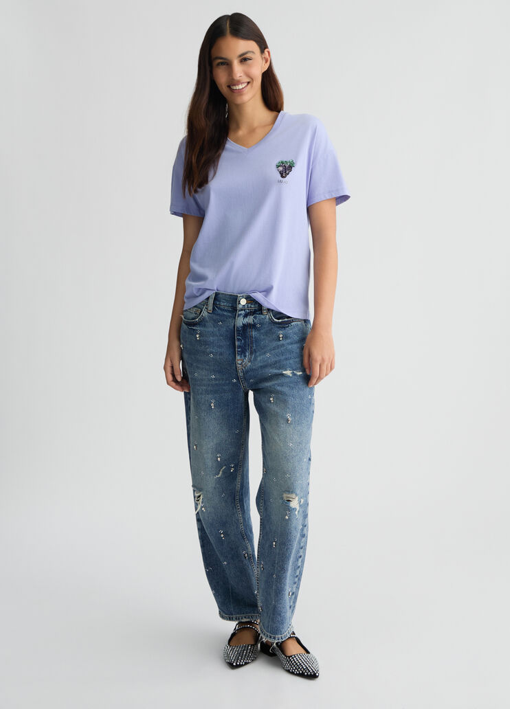 T-shirt with grape lavender Liu Jo - large image number 5 T-shirt with grape lavender Liu Jo - large image number 5