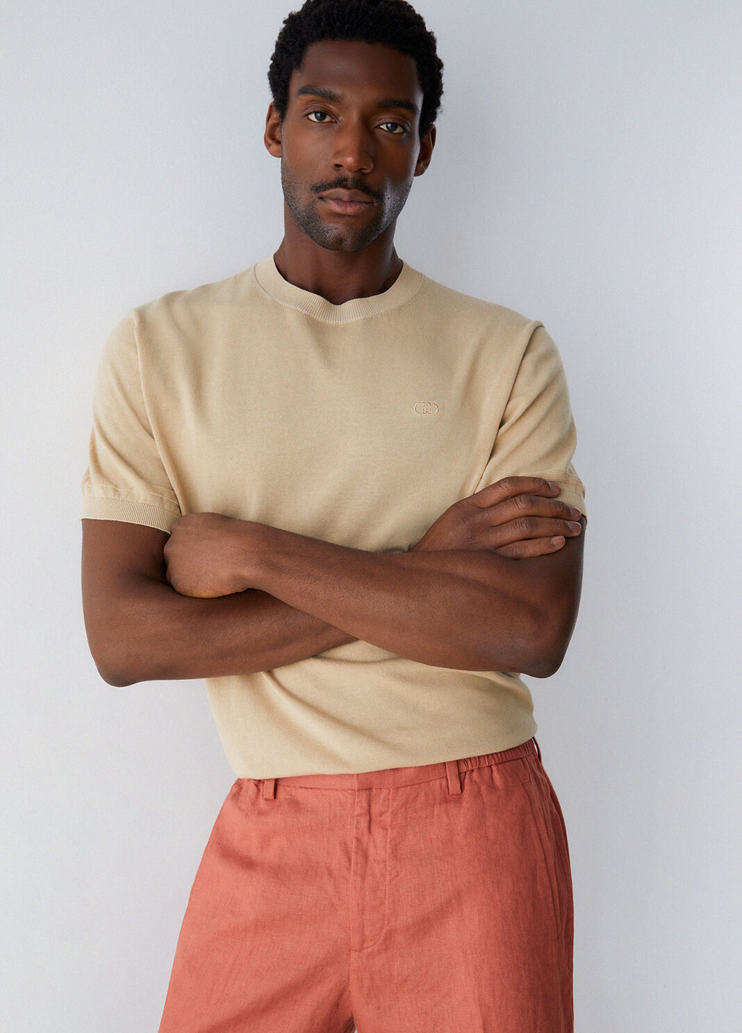 Camiseta de crep&eacute; de algod&oacute;n beige Liu Jo - large image number 2