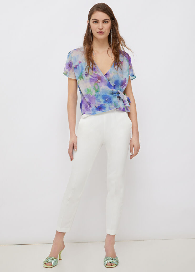 Chinos with belt white wool Liu Jo - large image number 3 Chinos with belt white wool Liu Jo - large image number 3