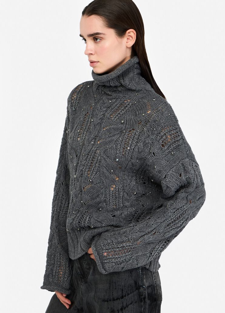 Rollkragenpullover mit Schmucksteinen Grau Liu Jo - medium Rollkragenpullover mit Schmucksteinen Grau Liu Jo - medium