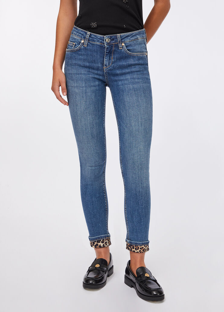 Jeans skinny con risvolto denim blu chiaro Liu Jo - medium