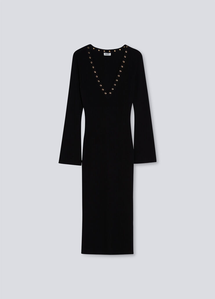 Long knit dress black Liu Jo - large image number 4 Long knit dress black Liu Jo - large image number 4