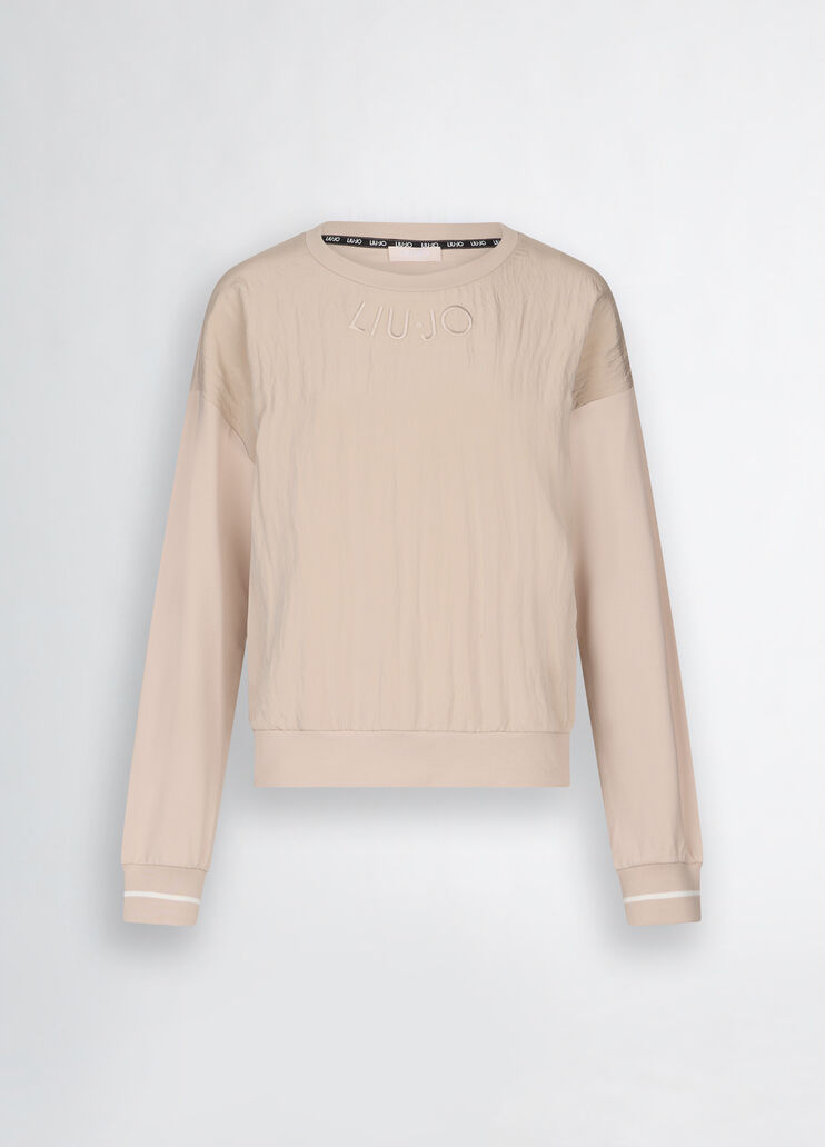 Sweatshirt with logo beige Liu Jo - large image number 6 Sweatshirt with logo beige Liu Jo - large image number 6