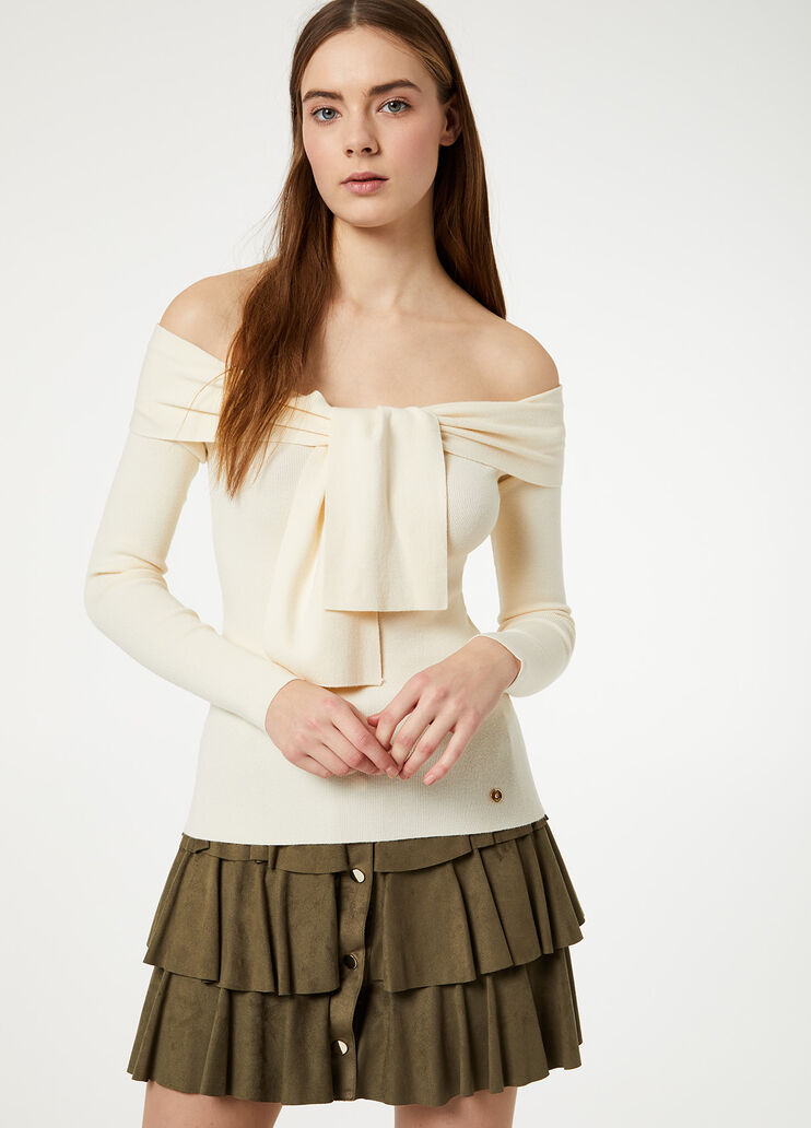 Off-the-shoulder jumper Vanilla Liu Jo - large image number 0 Off-the-shoulder jumper Vanilla Liu Jo - large image number 0