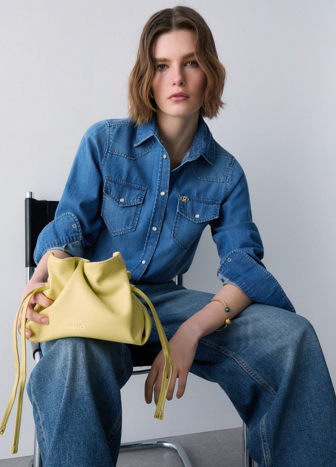 Bolso de hombro Riccy peque&ntilde;o amarillo Liu Jo - large image number 0