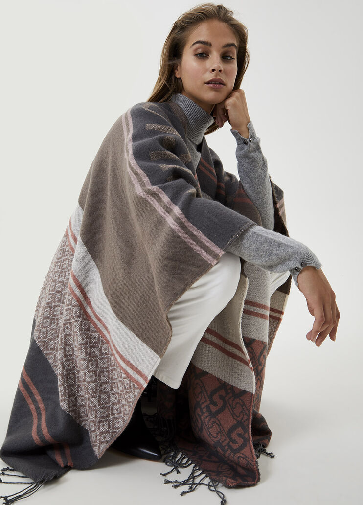 Poncho con logotipo Gris Liu Jo - large image number 2