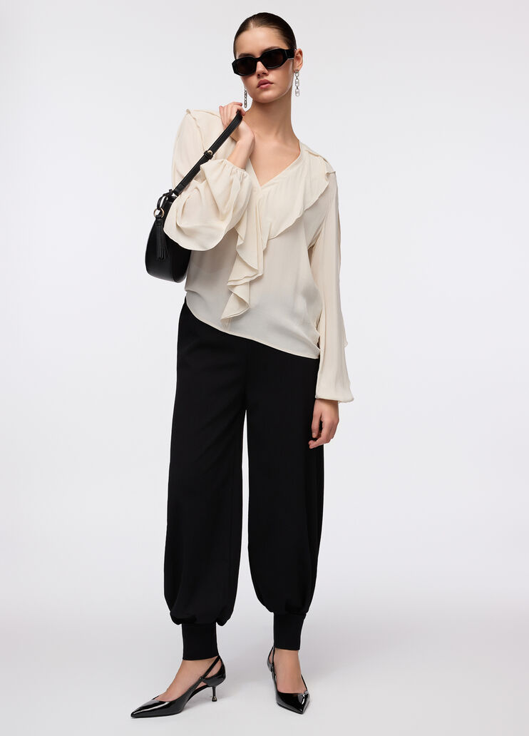 Bluse aus Crêpe de Chine Weiß Liu Jo - large image number 3