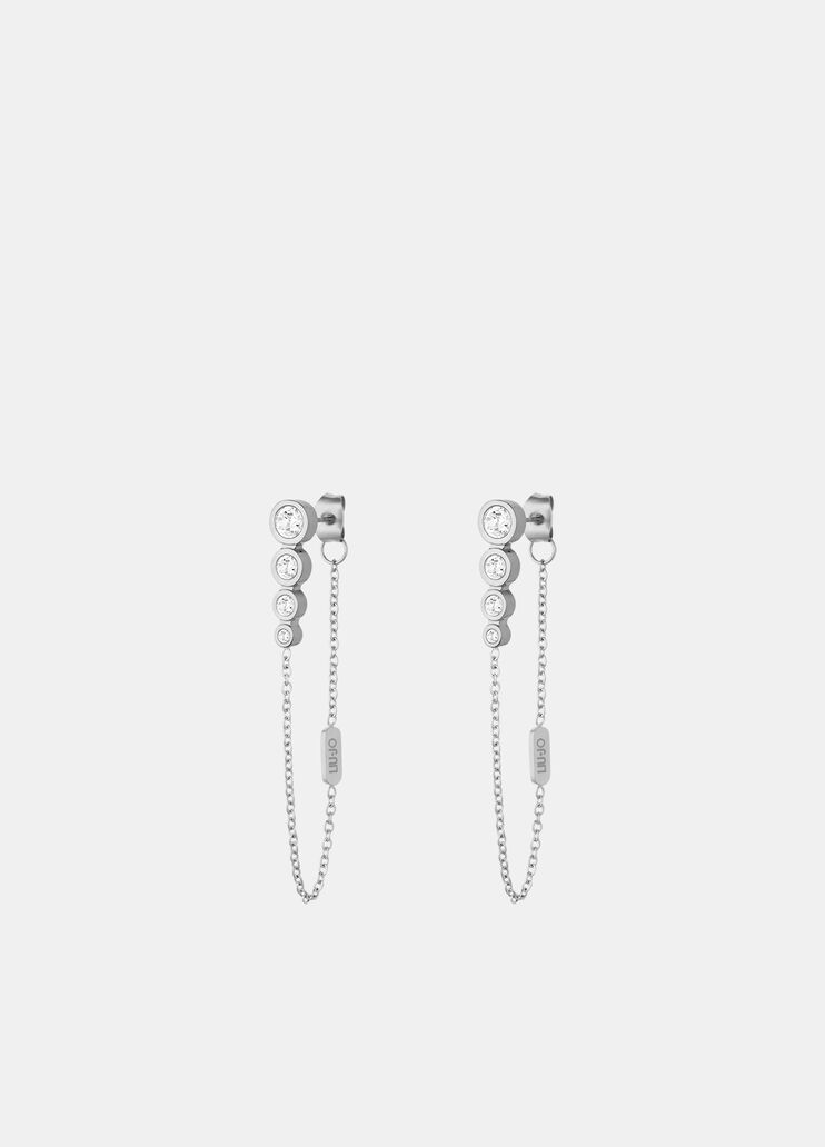 Pendant earrings with diamantés silver Liu Jo - medium Pendant earrings with diamantés silver Liu Jo - medium