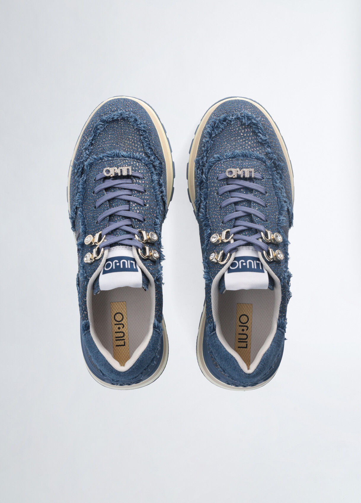 Glitter denim sneakers