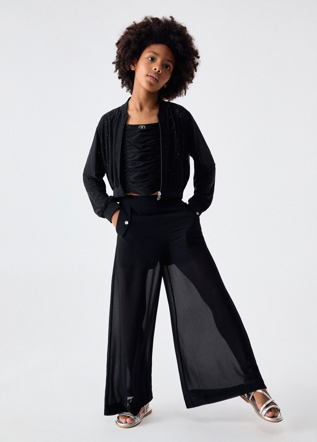 Giacca in tulle con strass nero Liu Jo - large image number 1