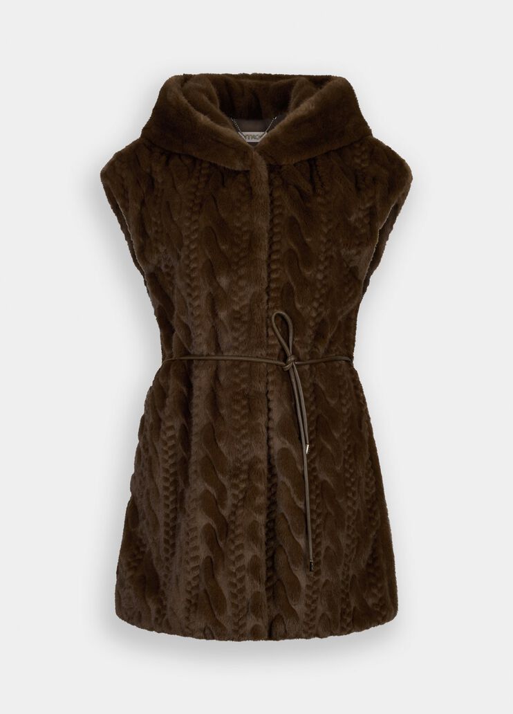 Vest with hood chocolate Liu Jo - large image number 6 Vest with hood chocolate Liu Jo - large image number 6