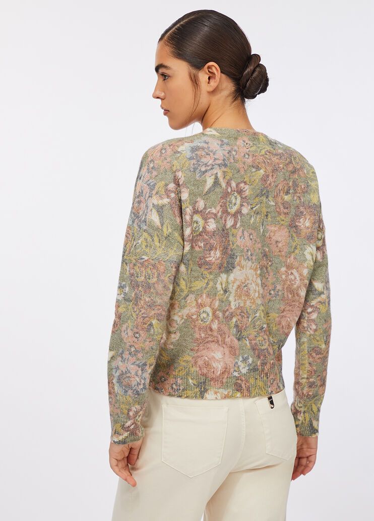 Alpaca and wool blend cardigan sanderson print Liu Jo - large image number 1