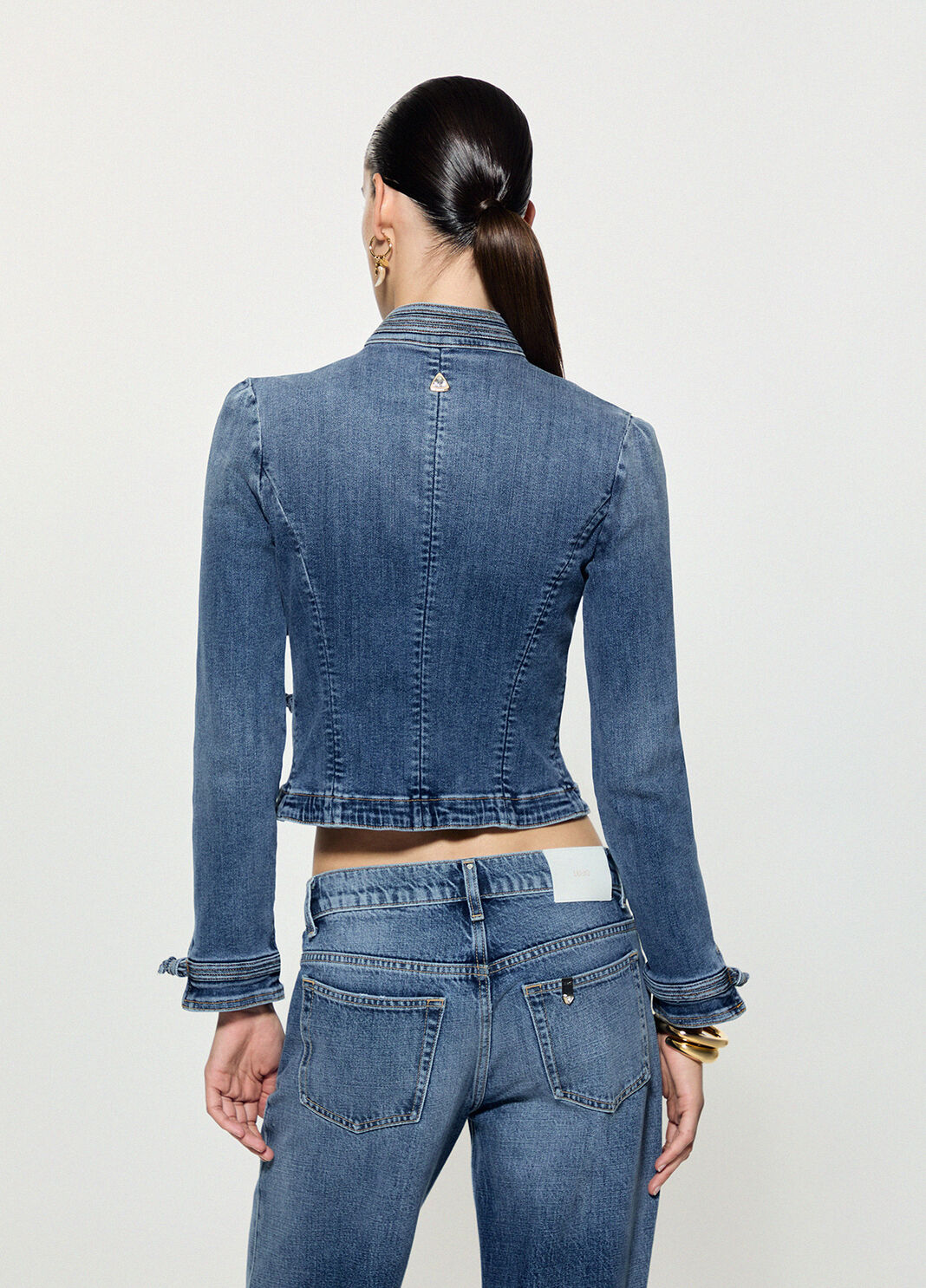 Jacke aus Denim mit alamari blauer Denim Liu Jo - large image number 1