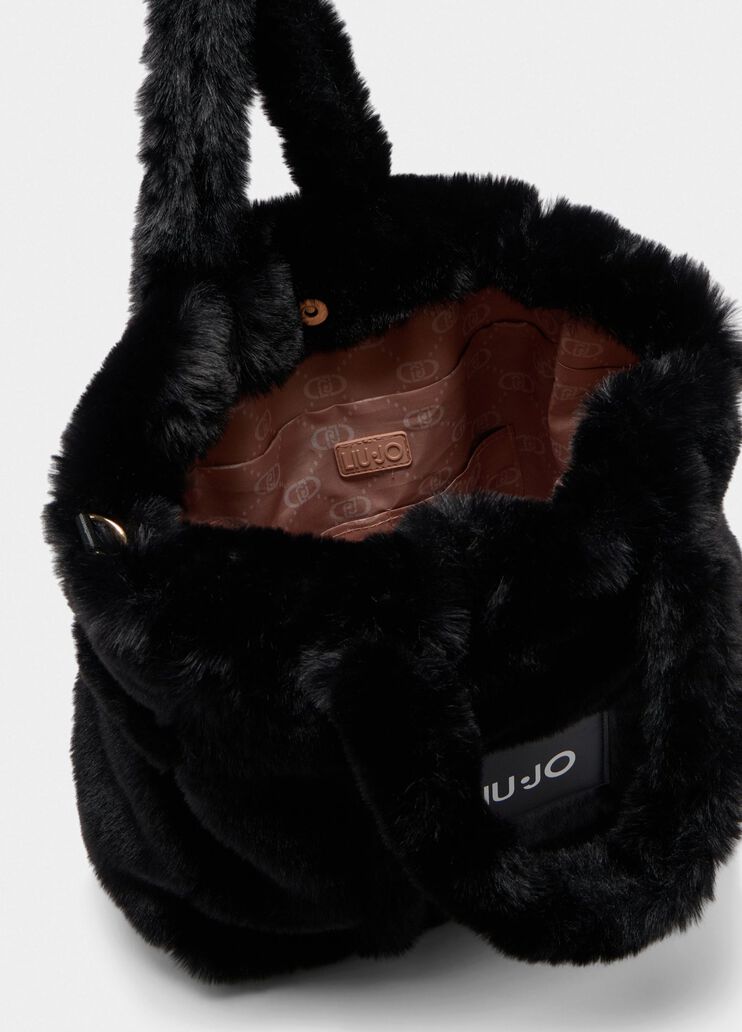 Medium teddy tote bag black Liu Jo - large image number 6 Medium teddy tote bag black Liu Jo - large image number 6