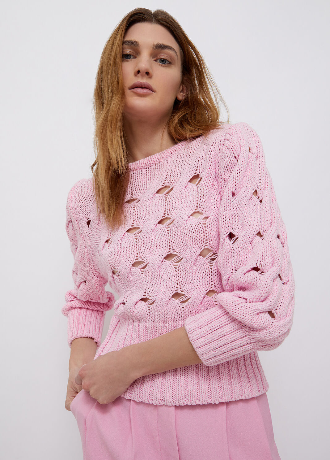 Openwork pullover pink Liu Jo - large image number 0