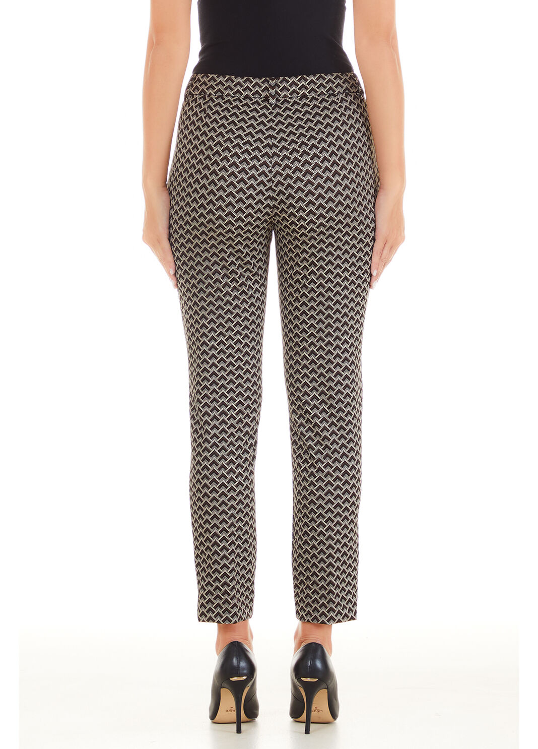 Chinohose mit hohem Bund Geometrischer Print Schwarz/Creme Liu Jo - large image number 1