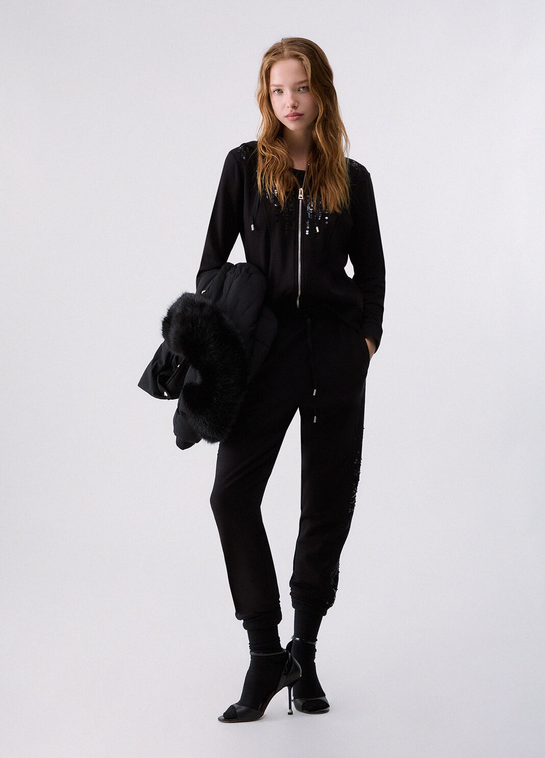 Hoodie with sequins black Liu Jo - large image number 5