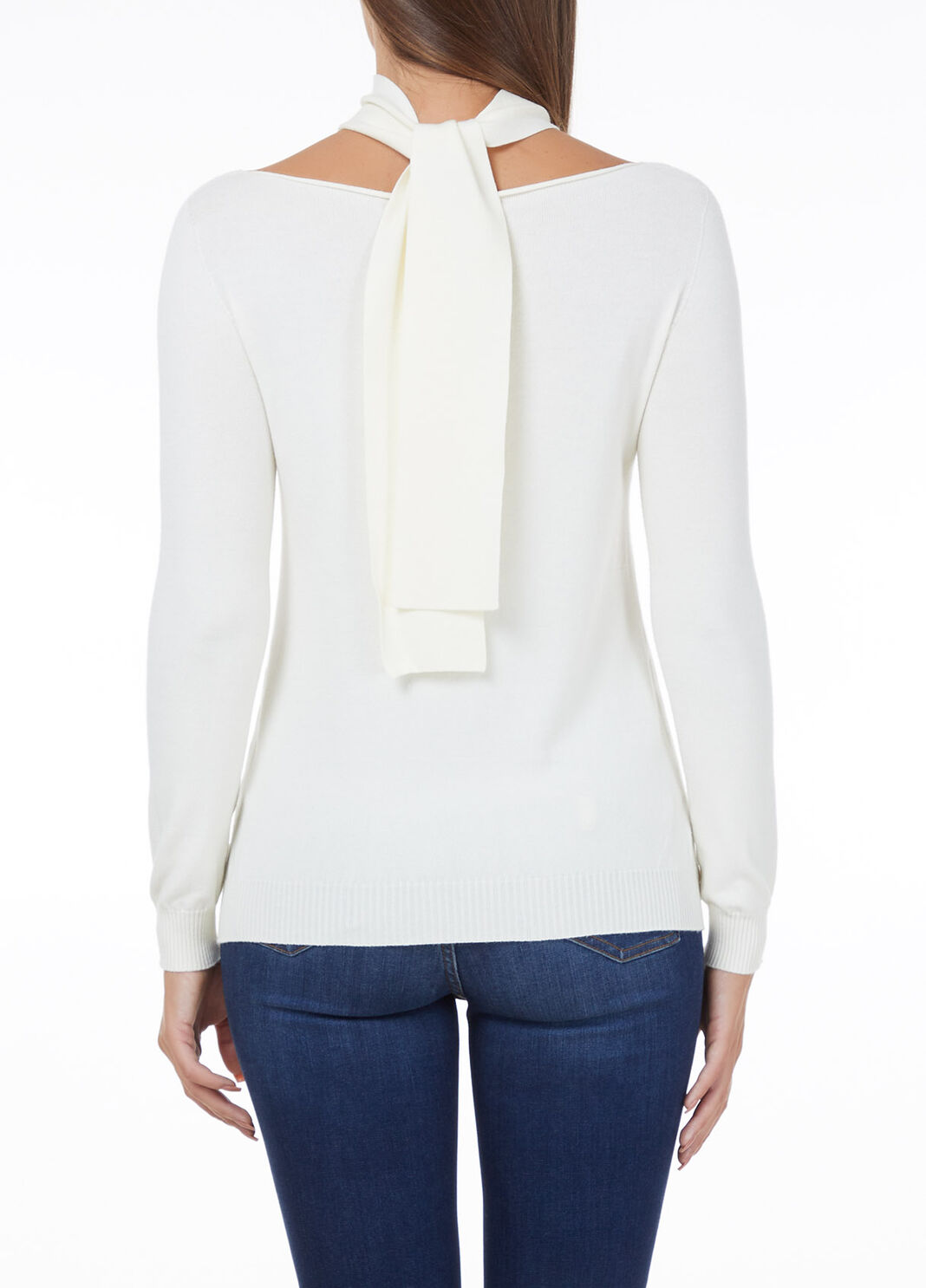 Dolcevita con fiocco foulard Latte Liu Jo - large image number 1