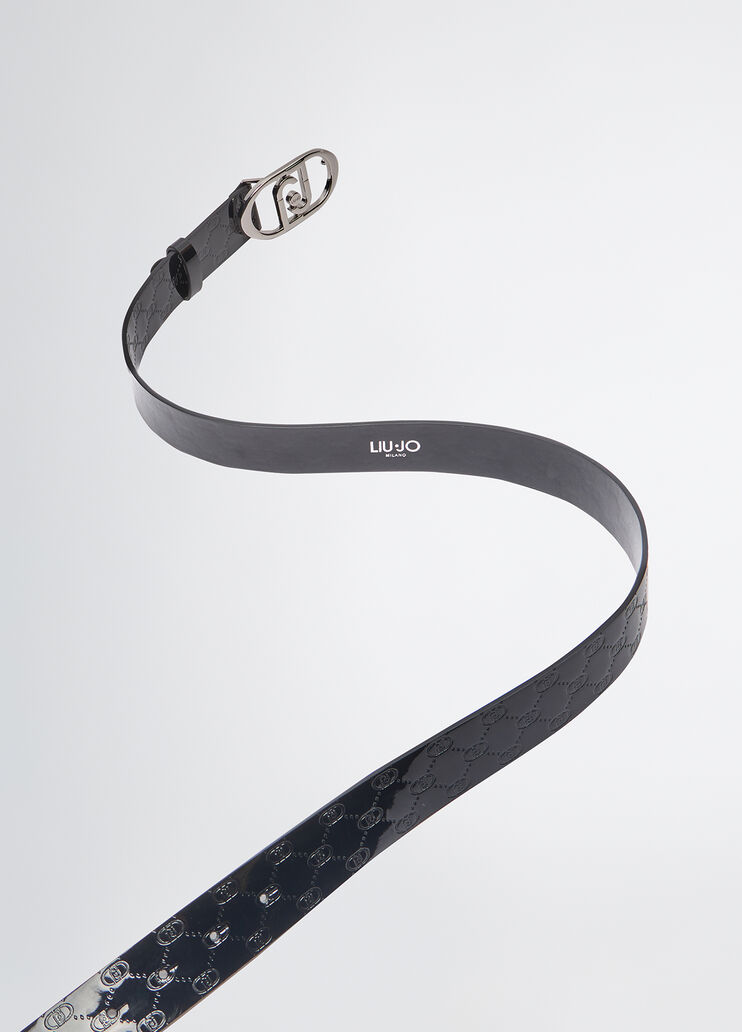 Leather belt with logo black Liu Jo - large image number 3 Leather belt with logo black Liu Jo - large image number 3