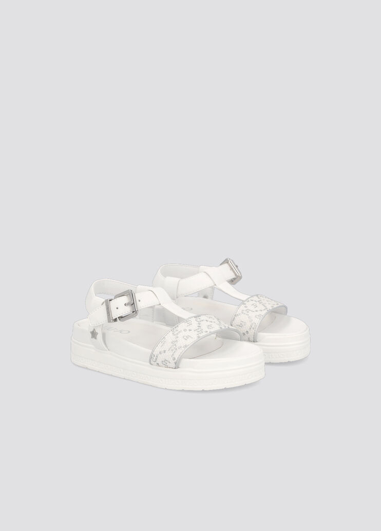 Girls’ sandals with logo milk Liu Jo - large image number 1 Girls’ sandals with logo milk Liu Jo - large image number 1