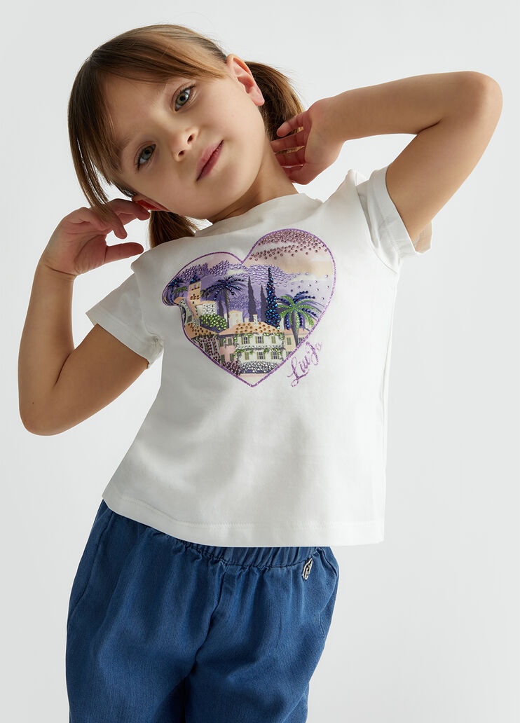 Cotton T-shirt with print heart Liu Jo - medium Cotton T-shirt with print heart Liu Jo - medium