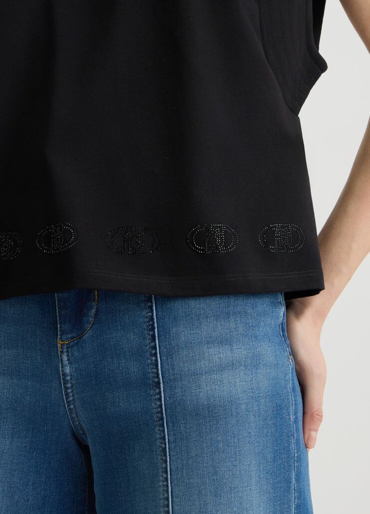 Cotton top black Liu Jo - large image number 2 Cotton top black Liu Jo - large image number 2