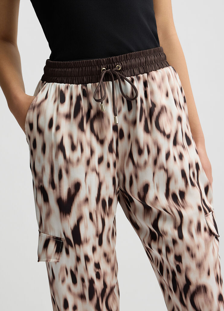 Printed satin jogging trousers animal print Liu Jo - large image number 2 Printed satin jogging trousers animal print Liu Jo - large image number 2