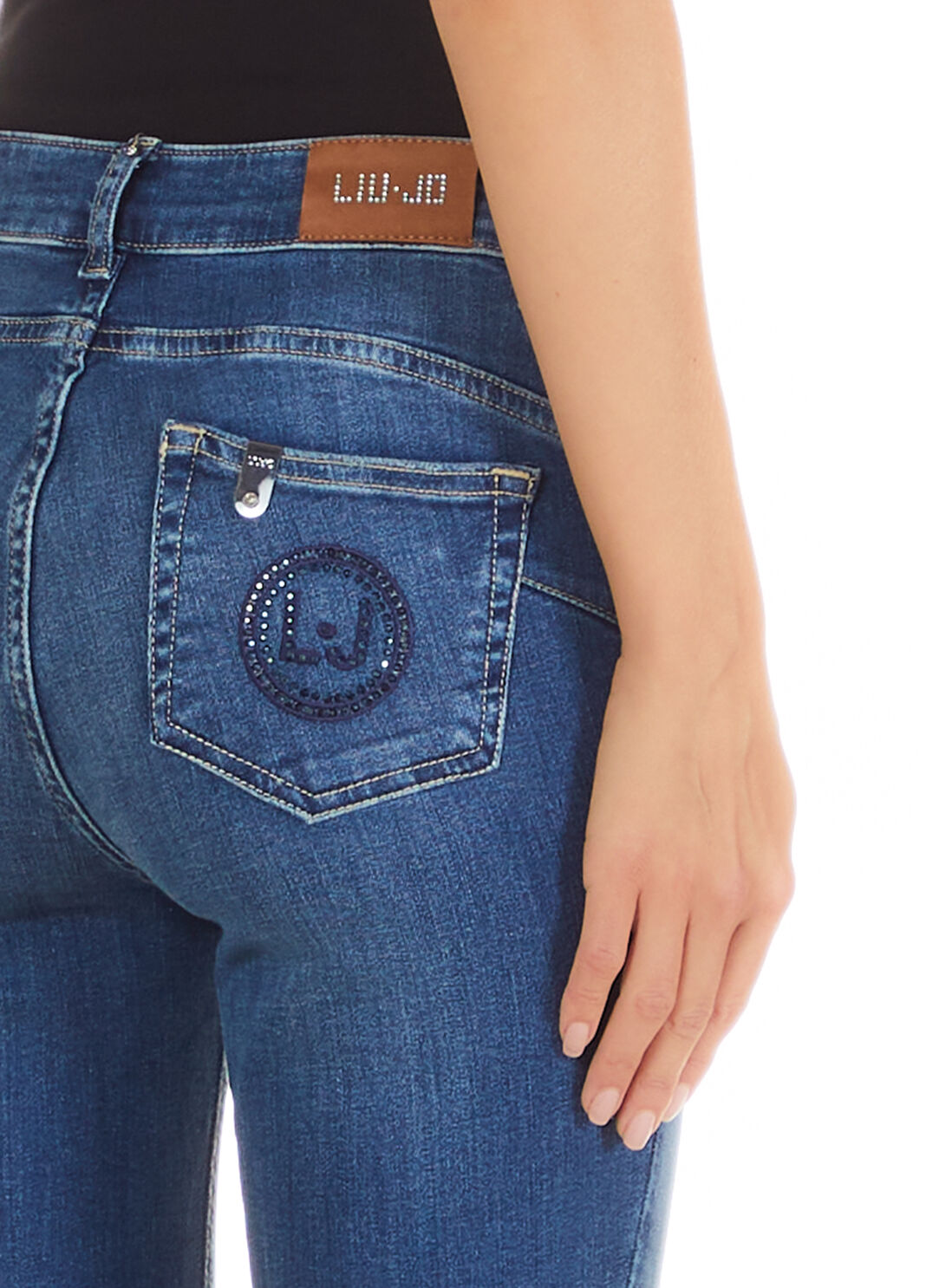 Джинсы скинни со стразами синий деним Liu Jo - large image number 2