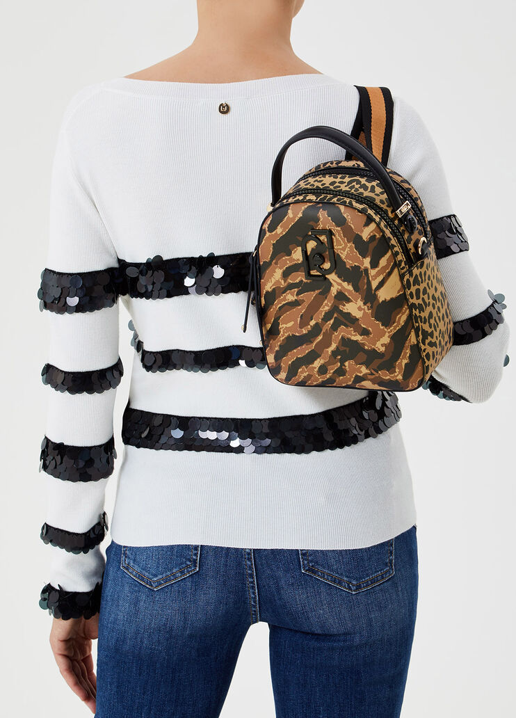 Animal-print backpack Brown Liu Jo - large image number 1