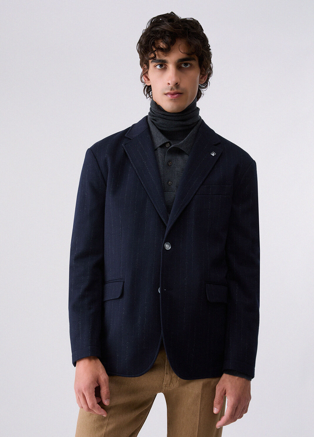 Pinstripe relaxed fit jacket dark blue Liu Jo - large image number 0