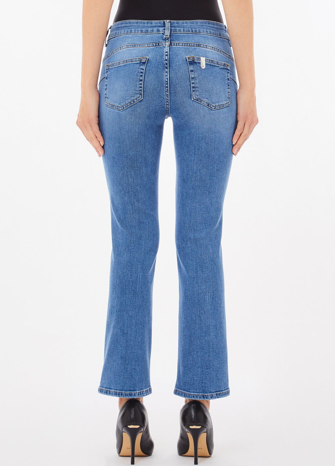 Jean bootcut &agrave; strass denim bleu clair Liu Jo - large image number 1