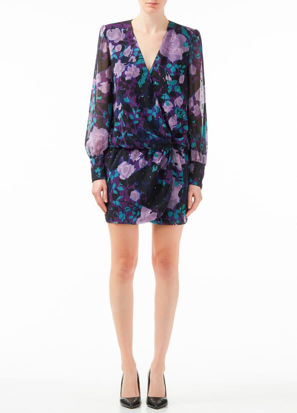 Short dress with jewel details Floral Purple/Gold Liu Jo - large image number 0