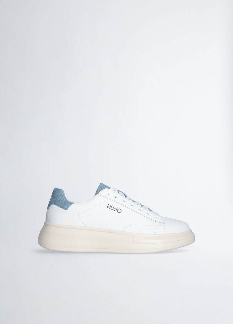 White platform sneakers white/denim Liu Jo - medium White platform sneakers white/denim Liu Jo - medium