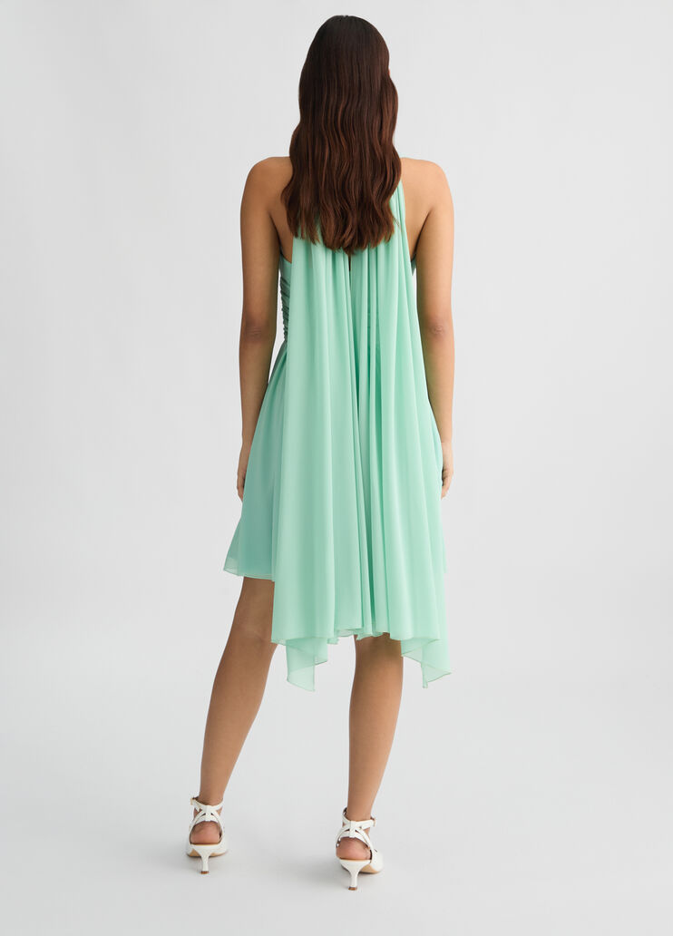 Mint green short dress with draping mint Liu Jo - large image number 1 Mint green short dress with draping mint Liu Jo - large image number 1