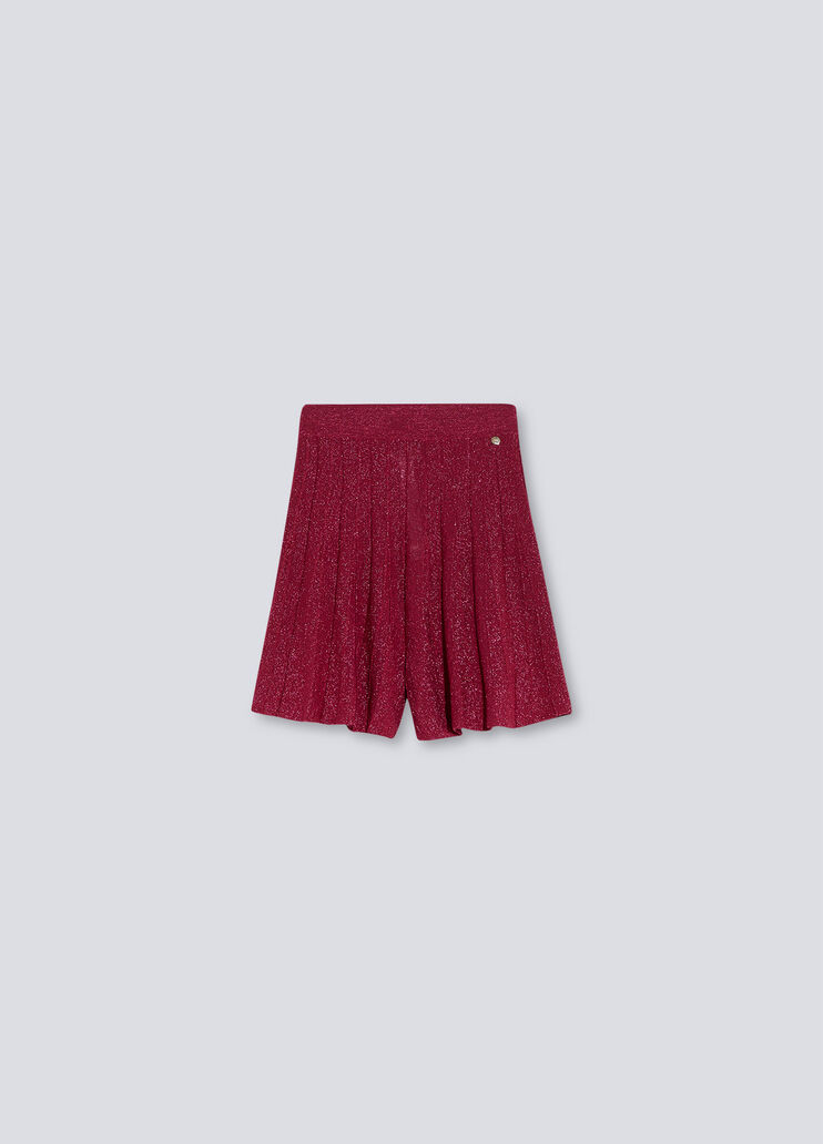 Pleated short in lurex® magenta Liu Jo - large image number 4 Pleated short in lurex® magenta Liu Jo - large image number 4