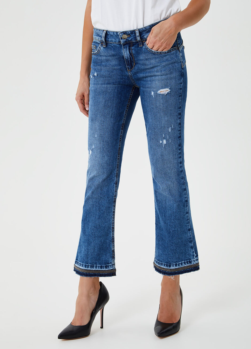 Cropped bell-bottom jeans Blue Liu Jo - large image number 0