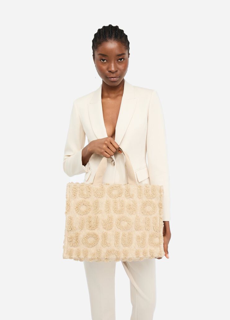 Bolso tote grande de mezcla de lana avena Liu Jo - medium Bolso tote grande de mezcla de lana avena Liu Jo - medium