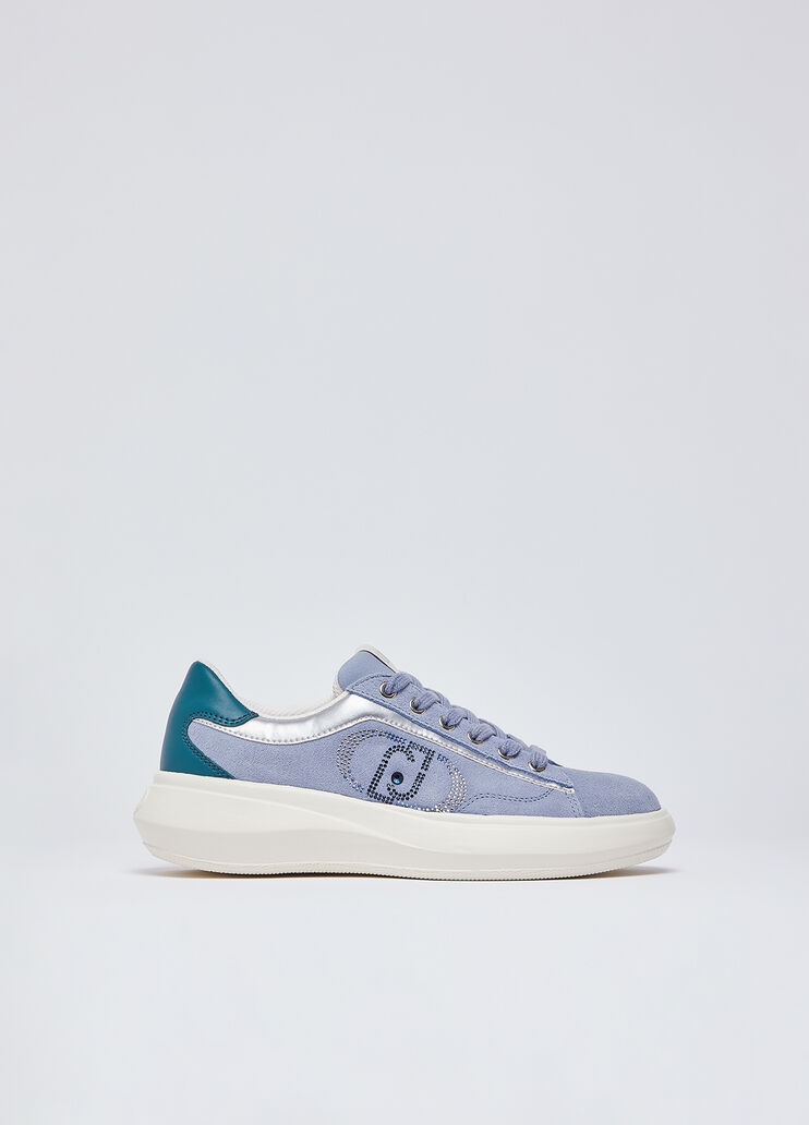 Sneakers en daim avec strass bleu clair Liu Jo - medium