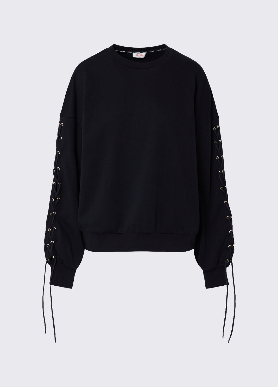 Sweatshirt mit Schn&uuml;rung schwarz Liu Jo - large image number 6