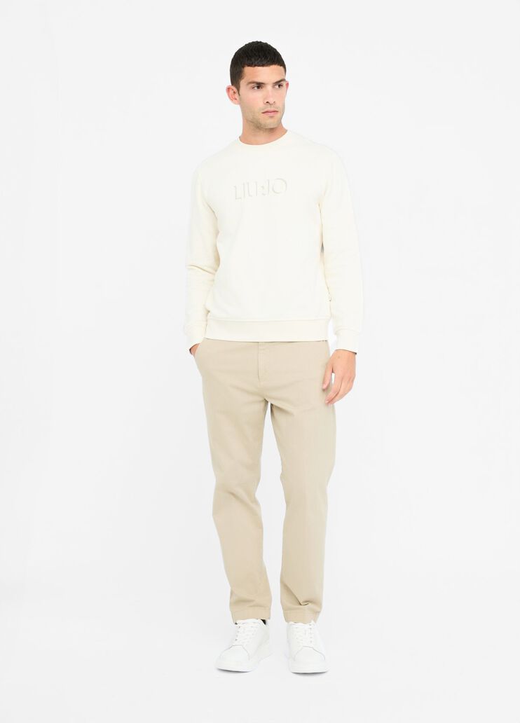 Cotton sweatshirt with logo white Liu Jo - medium